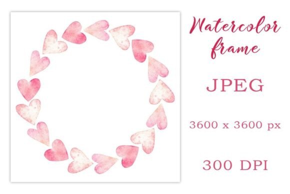 Download Pink Watercolor Heart Frame - Pink watercolor heart Collection