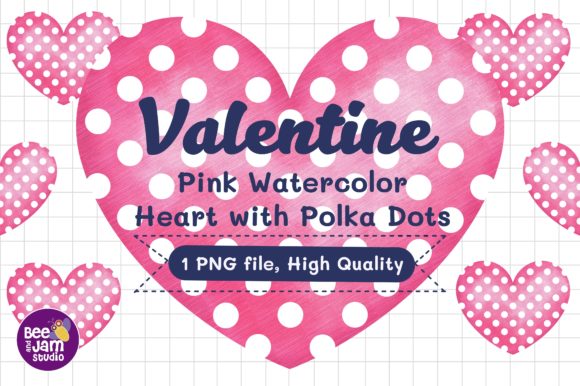 Download Valentine Pink Watercolor Heart Polkadot - Pink watercolor heart Collection