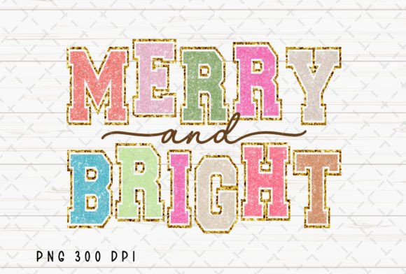 Download Merry and Bright Glitter Christmas PNG - Bright glitter Collection