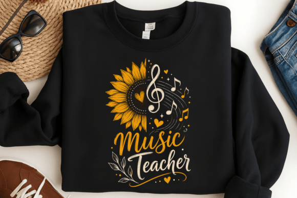 Download Music Teacher Sunflower Shirt PNG - Premium Bundle
