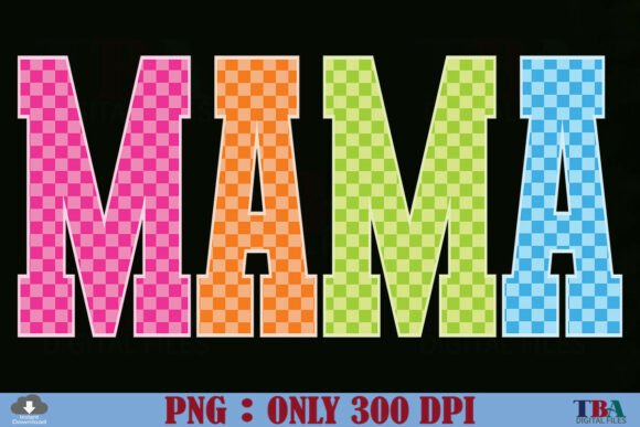 Download Neon Mama Png, Retro Checkered Mama Neon - Mama png Collection