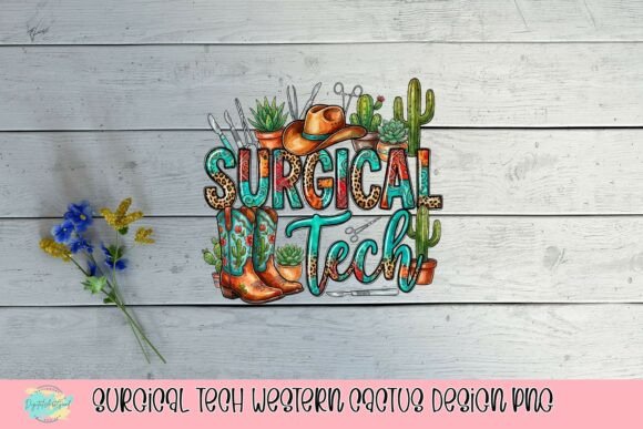 Download Surgical Tech Western Cactus Design PNG - Premium Resources