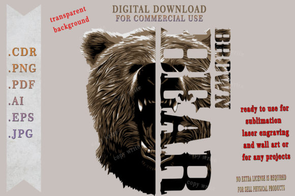 Download Brown Bear Sublimation Commercial Use - Commercial use Collection