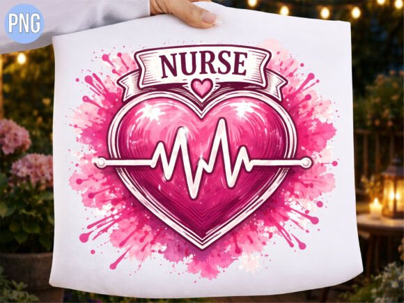 Download Pink Watercolor Heart Nurse EKG PNG - Premium Resources
