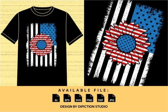 Download American Flag Patriotic Sunflower Shirt - Sunflower shirt Collection